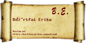 Bártfai Erika névjegykártya